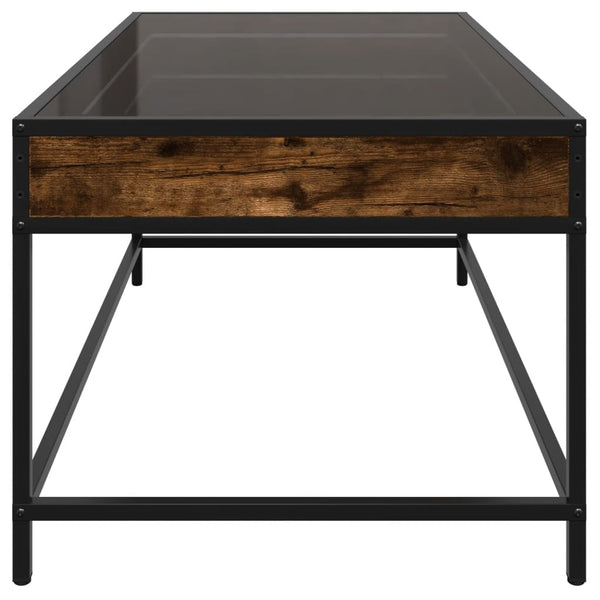 vidaXL Table basse avec LED Infinity chêne fumé 90x50x41 cm