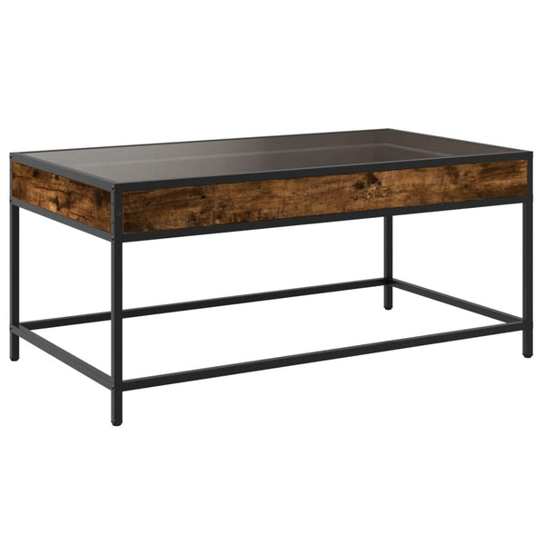 vidaXL Table basse avec LED Infinity chêne fumé 90x50x41 cm