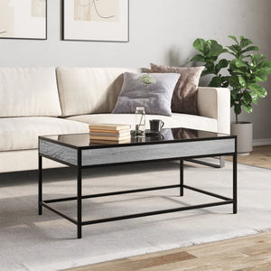vidaXL Table basse avec LED Infinity Gris Sonoma 90x50x41 cm