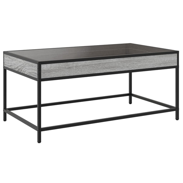 vidaXL Table basse avec LED Infinity Gris Sonoma 90x50x41 cm