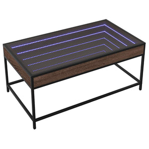 vidaXL Table basse avec LED Infinity aspect chêne marron 90x50x41 cm