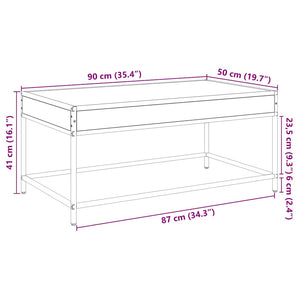 vidaXL Table basse avec LED Infinity aspect chêne marron 90x50x41 cm