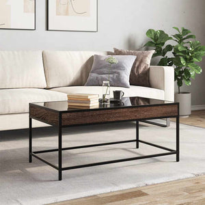 vidaXL Table basse avec LED Infinity aspect chêne marron 90x50x41 cm