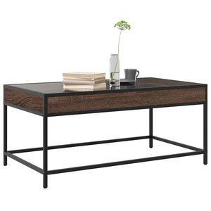 vidaXL Table basse avec LED Infinity aspect chêne marron 90x50x41 cm
