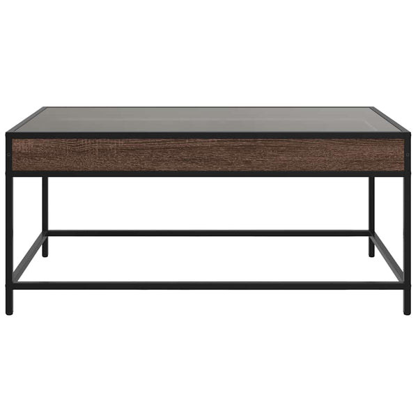 vidaXL Table basse avec LED Infinity aspect chêne marron 90x50x41 cm