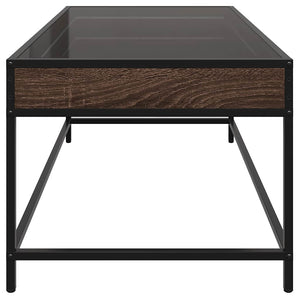 vidaXL Table basse avec LED Infinity aspect chêne marron 90x50x41 cm