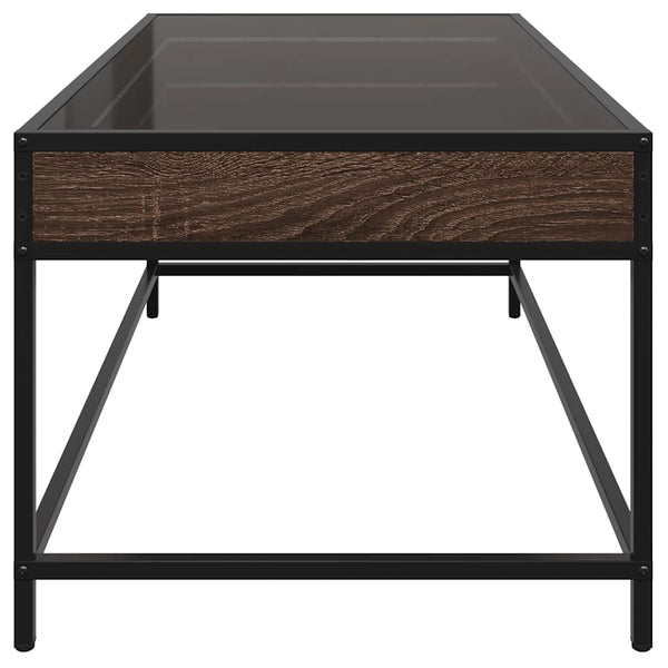 vidaXL Table basse avec LED Infinity aspect chêne marron 90x50x41 cm
