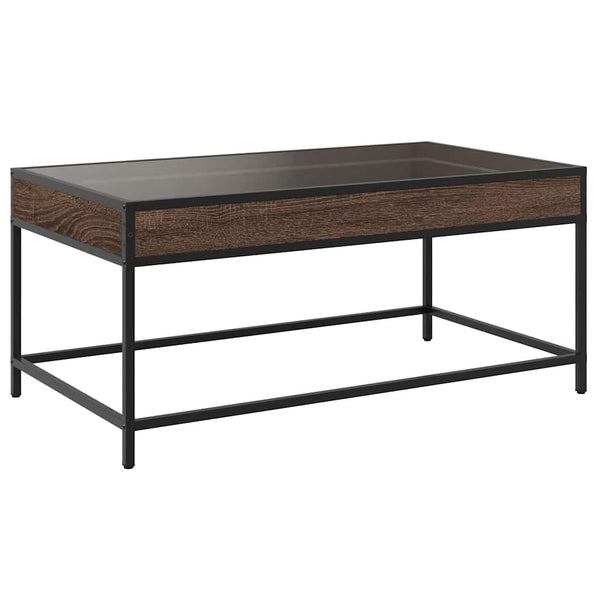 vidaXL Table basse avec LED Infinity aspect chêne marron 90x50x41 cm