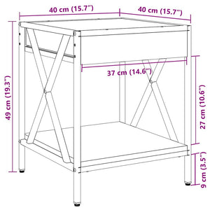 vidaXL Coffee Table with Infinity LED Black 40x40x49 cm