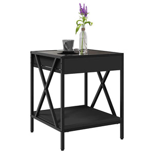 vidaXL Coffee Table with Infinity LED Black 40x40x49 cm