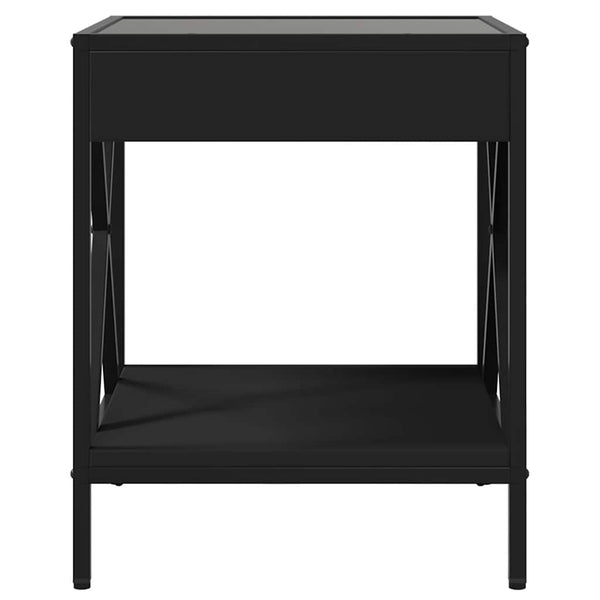 vidaXL Coffee Table with Infinity LED Black 40x40x49 cm