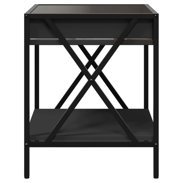 vidaXL Coffee Table with Infinity LED Black 40x40x49 cm