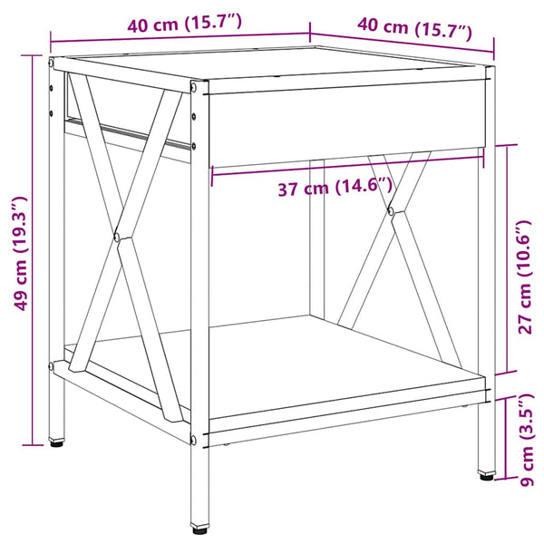 vidaXL Table basse avec LED Infinity Chêne Sonoma 40x40x49 cm