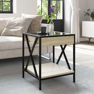 vidaXL Table basse avec LED Infinity Chêne Sonoma 40x40x49 cm