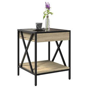 vidaXL Table basse avec LED Infinity Chêne Sonoma 40x40x49 cm