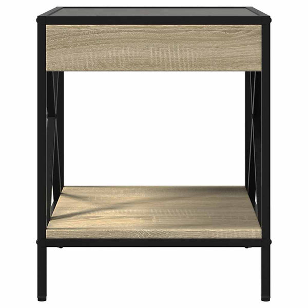 vidaXL Table basse avec LED Infinity Chêne Sonoma 40x40x49 cm