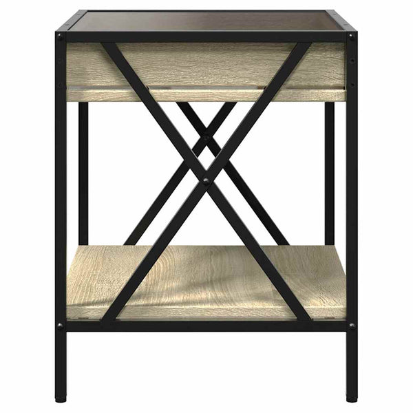 vidaXL Table basse avec LED Infinity Chêne Sonoma 40x40x49 cm