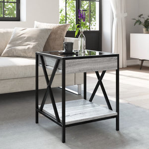 vidaXL Table basse avec LED Infinity gris sonoma 40x40x49 cm