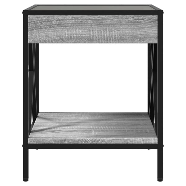 vidaXL Table basse avec LED Infinity gris sonoma 40x40x49 cm