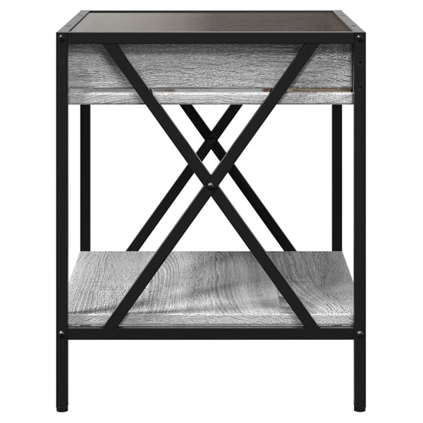 vidaXL Table basse avec LED Infinity gris sonoma 40x40x49 cm