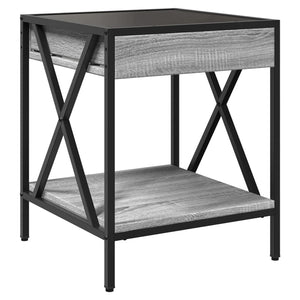 vidaXL Table basse avec LED Infinity gris sonoma 40x40x49 cm