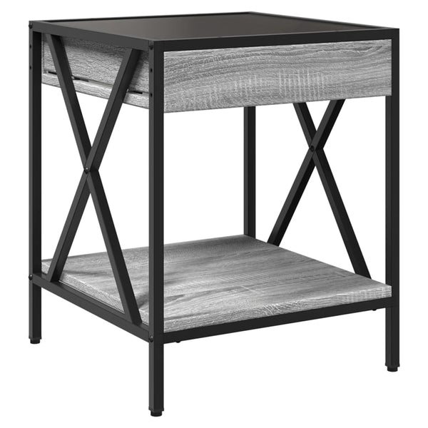 vidaXL Table basse avec LED Infinity gris sonoma 40x40x49 cm