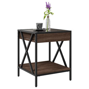 vidaXL Table basse avec LED Infinity aspect chêne marron 40x40x49 cm