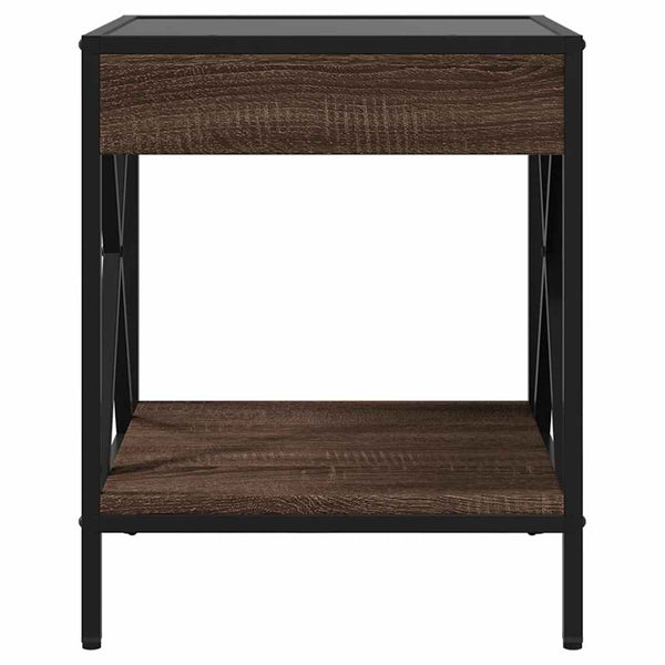 vidaXL Table basse avec LED Infinity aspect chêne marron 40x40x49 cm