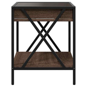 vidaXL Table basse avec LED Infinity aspect chêne marron 40x40x49 cm