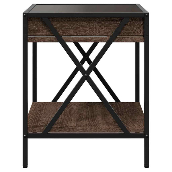 vidaXL Table basse avec LED Infinity aspect chêne marron 40x40x49 cm