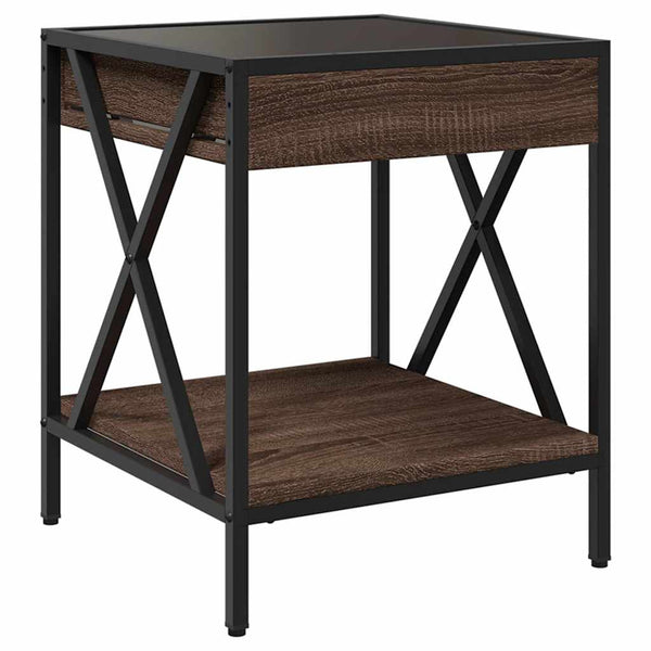 vidaXL Table basse avec LED Infinity aspect chêne marron 40x40x49 cm