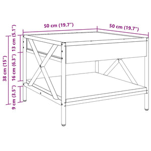 vidaXL Table basse avec LED Infinity aspect chêne marron 50x50x38 cm