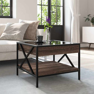 vidaXL Table basse avec LED Infinity aspect chêne marron 50x50x38 cm