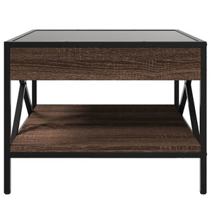vidaXL Table basse avec LED Infinity aspect chêne marron 50x50x38 cm