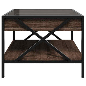 vidaXL Table basse avec LED Infinity aspect chêne marron 50x50x38 cm