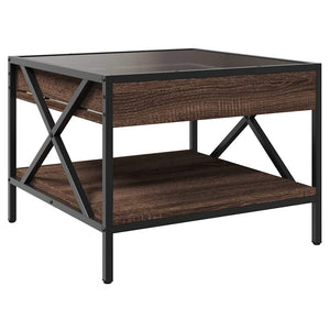 vidaXL Table basse avec LED Infinity aspect chêne marron 50x50x38 cm