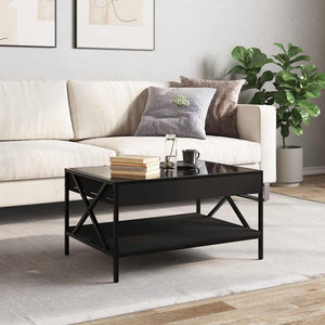 vidaXL Table basse avec LED Infinity Noir 70x50x38 cm