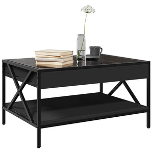 vidaXL Table basse avec LED Infinity Noir 70x50x38 cm