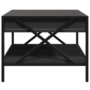 vidaXL Table basse avec LED Infinity Noir 70x50x38 cm