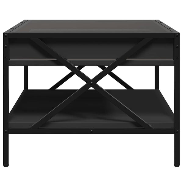 vidaXL Table basse avec LED Infinity Noir 70x50x38 cm