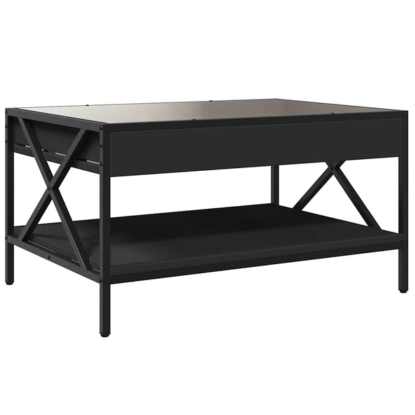 vidaXL Table basse avec LED Infinity Noir 70x50x38 cm