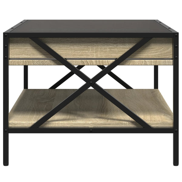 vidaXL Coffee Table with Infinity LED Sonoma Oak 70x50x38 cm