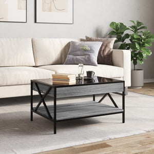vidaXL Coffee Table with Infinity LED Gray Sonoma 70x50x38 cm