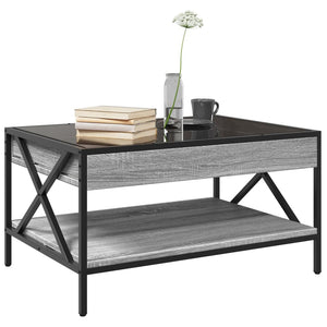 vidaXL Coffee Table with Infinity LED Gray Sonoma 70x50x38 cm