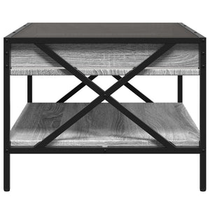 vidaXL Coffee Table with Infinity LED Gray Sonoma 70x50x38 cm