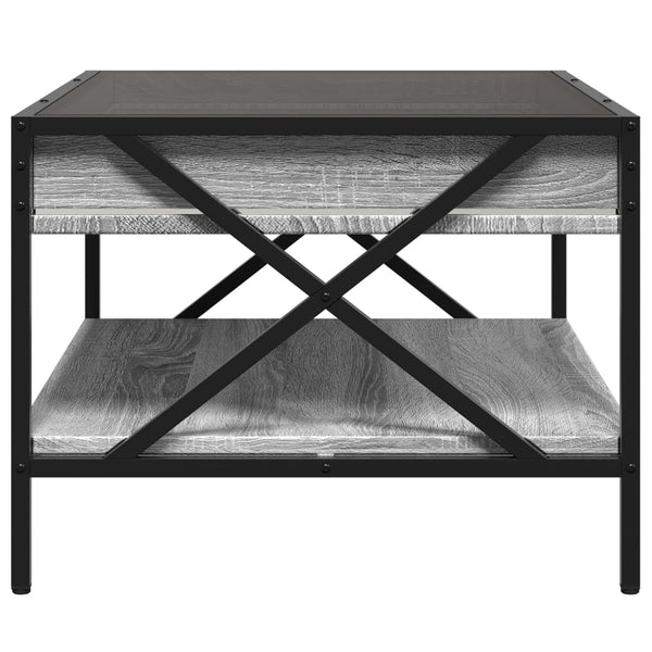 vidaXL Coffee Table with Infinity LED Gray Sonoma 70x50x38 cm