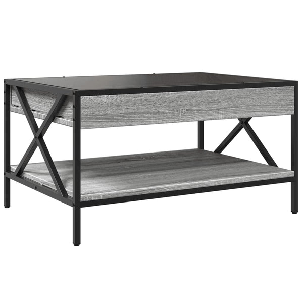 vidaXL Coffee Table with Infinity LED Gray Sonoma 70x50x38 cm