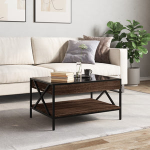 vidaXL Coffee Table with Infinity LED Brown Oak-look 70x50x38 cm