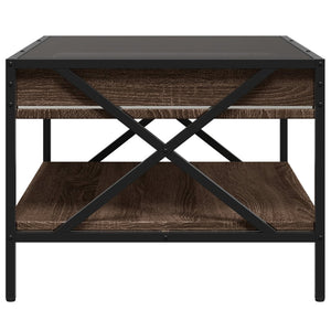 vidaXL Coffee Table with Infinity LED Brown Oak-look 70x50x38 cm