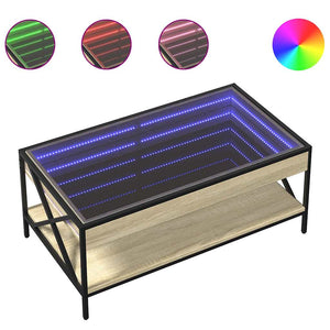 vidaXL Table basse avec LED Infinity chêne Sonoma 90x50x38 cm